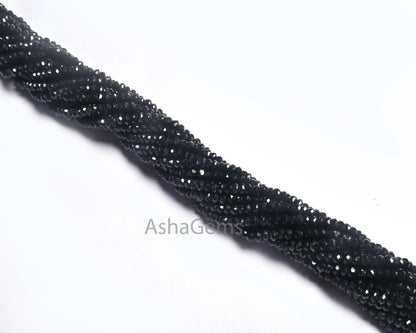 AAA Black Onyx Rondelle Shape Indian Machine Cut Beads, Beautiful Onyx  Faceted Gemstone Black Onyx Beads Jewelry Making Craft Necklace SALE