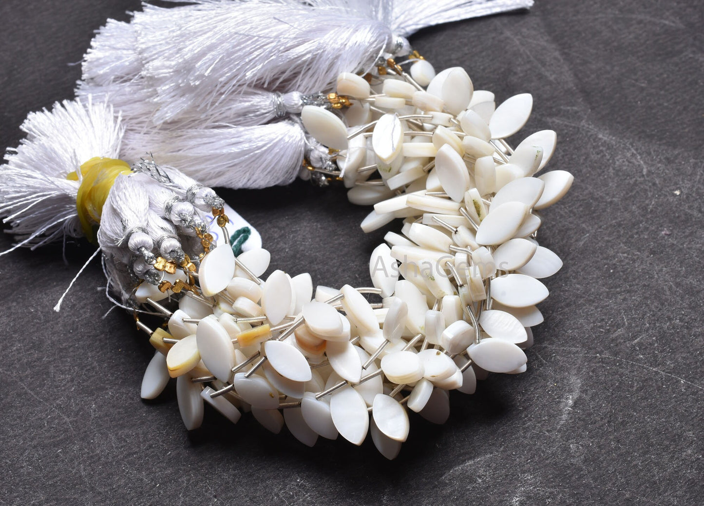 Beautiful White Mother Of Pearl Fancy Marquise Shape Beads, Natural MOP Flat Marquise Side Drill Gemstone Beads Mother Of Pearl Bead Jewelry