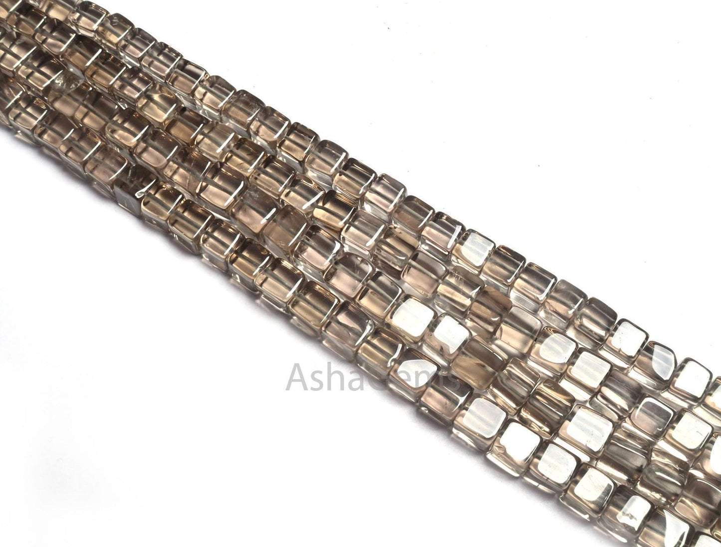 Fine Quality Smoky Quartz Smooth 3D Cube Box Shape Beads, Natural Light Grey Smoky Handmade Cube Box Gemstone Bead Jewelry Making Craft SALE