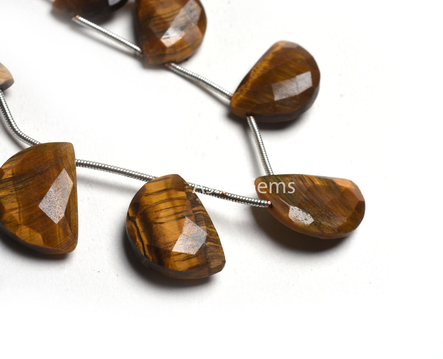 11x17-12qx18 mm Tiger Eye Faceted Fancy Briolette Gemstone Beads, Natural Tiger Eye Side Drill Fancy D Shape Beads, Tiger Eye Beads Jewelry