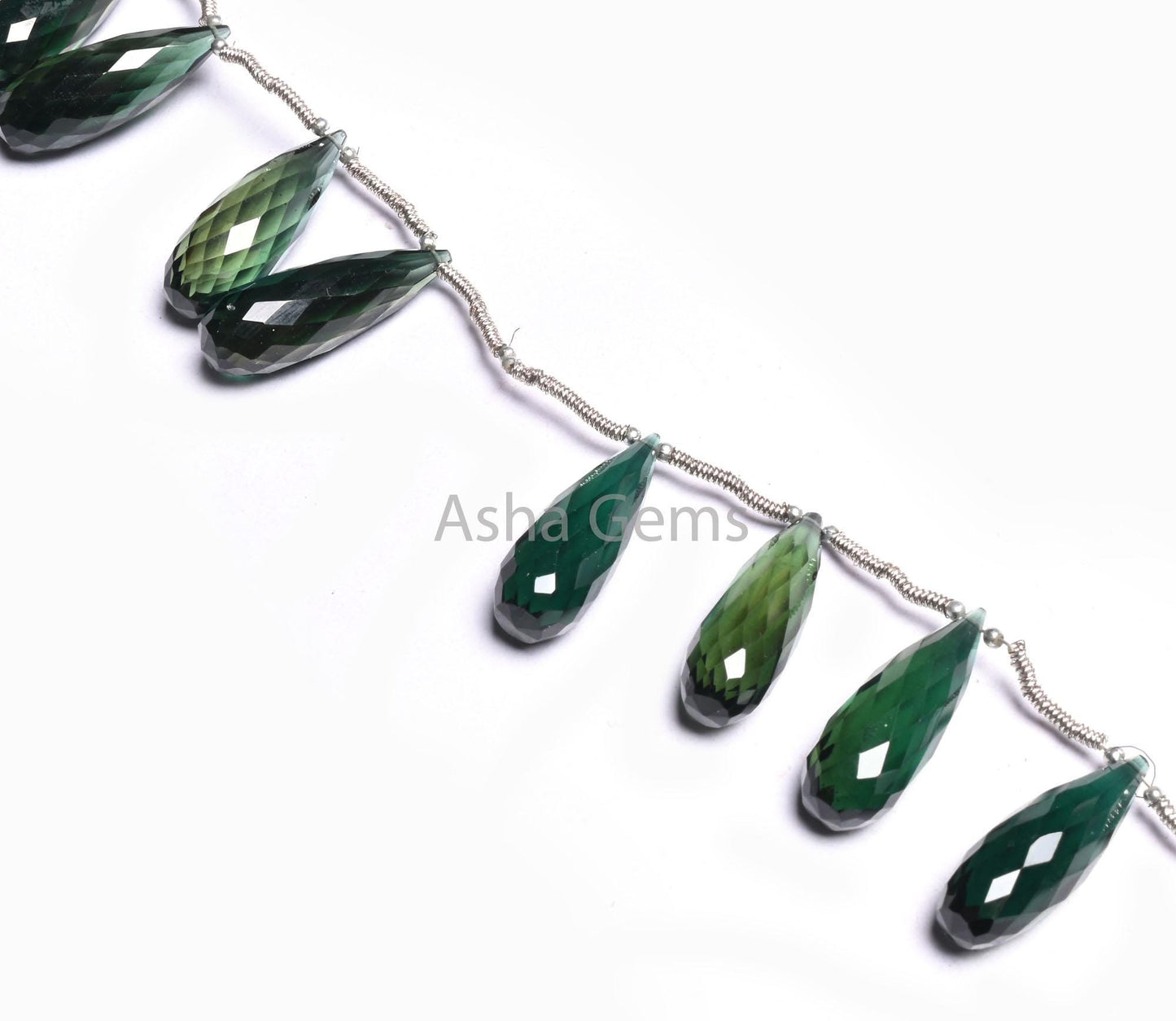 AAA Bottle Green Hydro Fancy Long Drops Faceted Gemstone Beads,8.5x24-9x28 mm Green Hydro Teardrop Briolette Machine Cut Beads Jewelry Craft