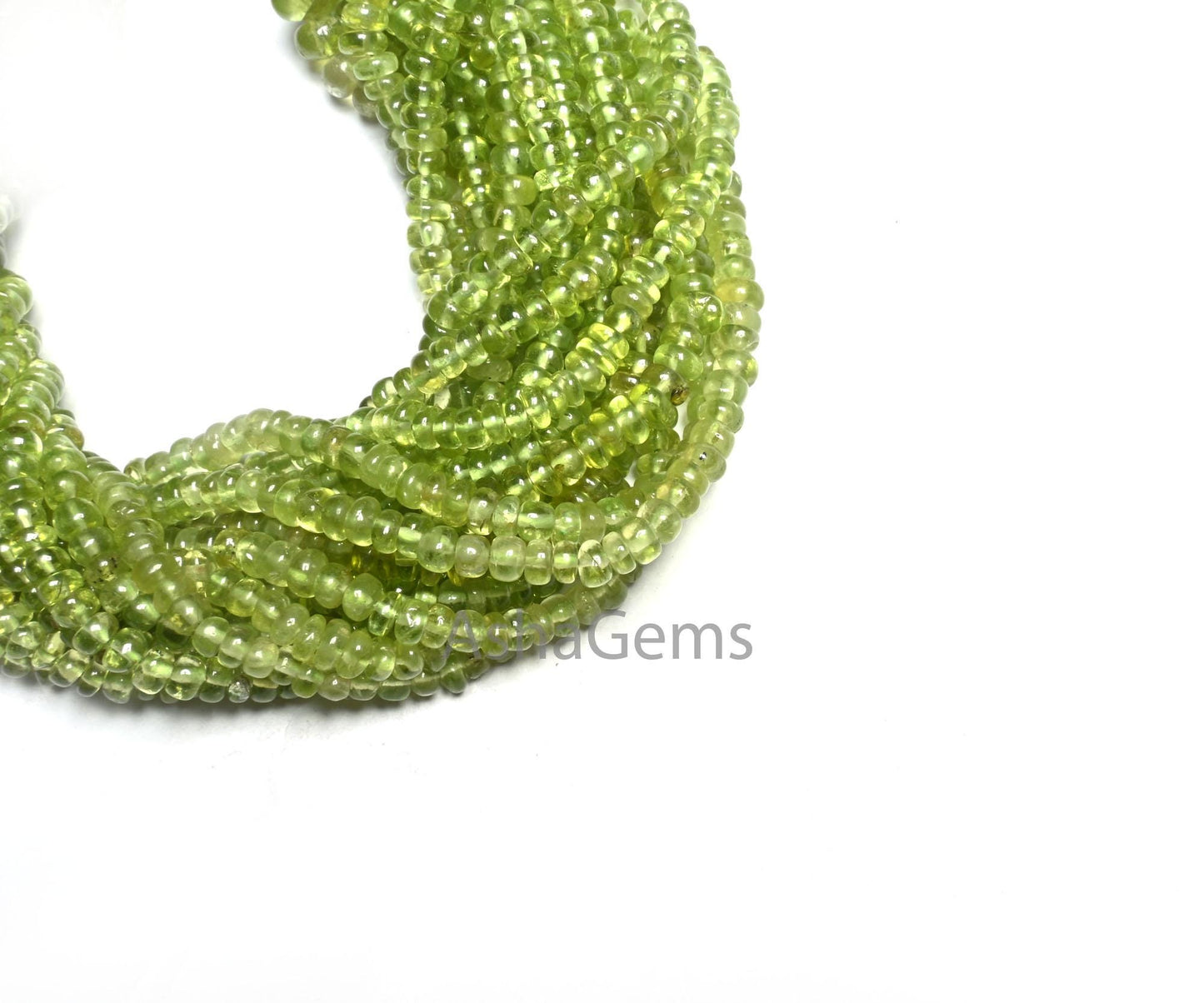 Natural Green Peridot Smooth Gemstone Loose Beads,8/16" Fine Peridot Plain Handmade Rondelle Shape Peridot Beads Jewelry Necklace Craft SALE (AG 12334)