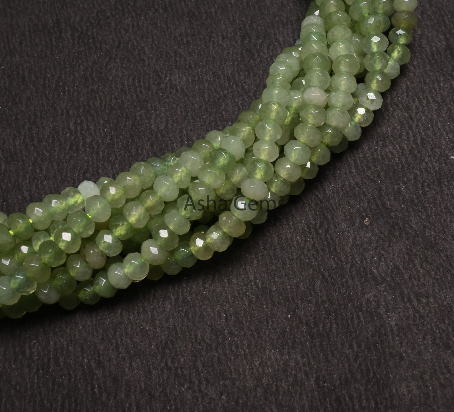 Shaded Light Green Jade Quartz Machine Cut Beads4.5 mm Fine Green Jade Quartz Faceted Rondelle Gemstone Loose Bead,13.5" Jewelry Crafts SALE