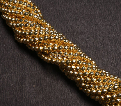 Beautiful Golden Pyrite Rondelle Indian Machine Cut Beads, Fine Quality Yellow Gold Pyrite Faceted Gemstone Loose Beads, Pyrite Bead Jewelry