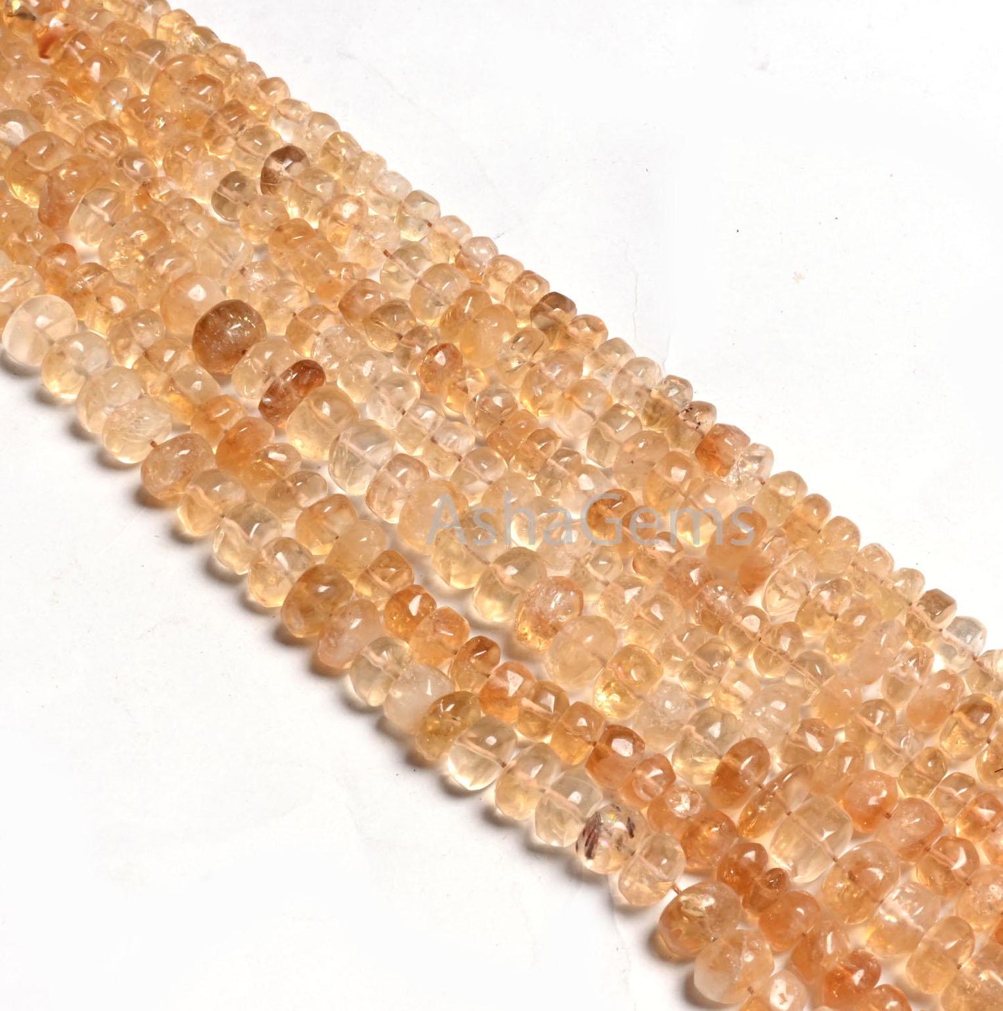 Yellow Citrine Smooth Rondelle Shape handmade Beads,9" natural Citrine Quartz Plain Gemstone Loose Beads, Citrine Beads Jewelry Making Craft