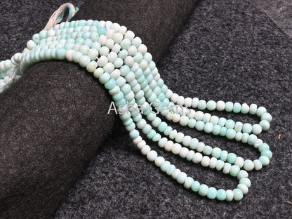 Shaded Sky Blue Peru Opal Smooth Rondelle Shape Beads, Beautiful Blue Opal Plain Handmade Gemstone Opal Bead For Necklace jewelry Craft SALE