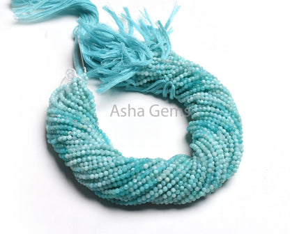 3 mm AAA Quality Amazonite Micro Cut faceted Rondelle Beads,13" Strand Shaded Blue Amazonite Machine Cut Gemstone Bead, Amazonite Beads SALE