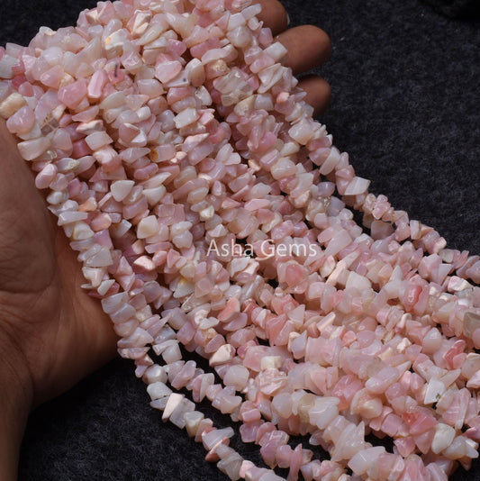 34" Strand Pink Opal Uncut Chips Raw Gemstone Beads, Fine Quality Opal Rough Smooth Raw Beads Uncut Chips, Pink Opal Bead Jewelry Craft Sale