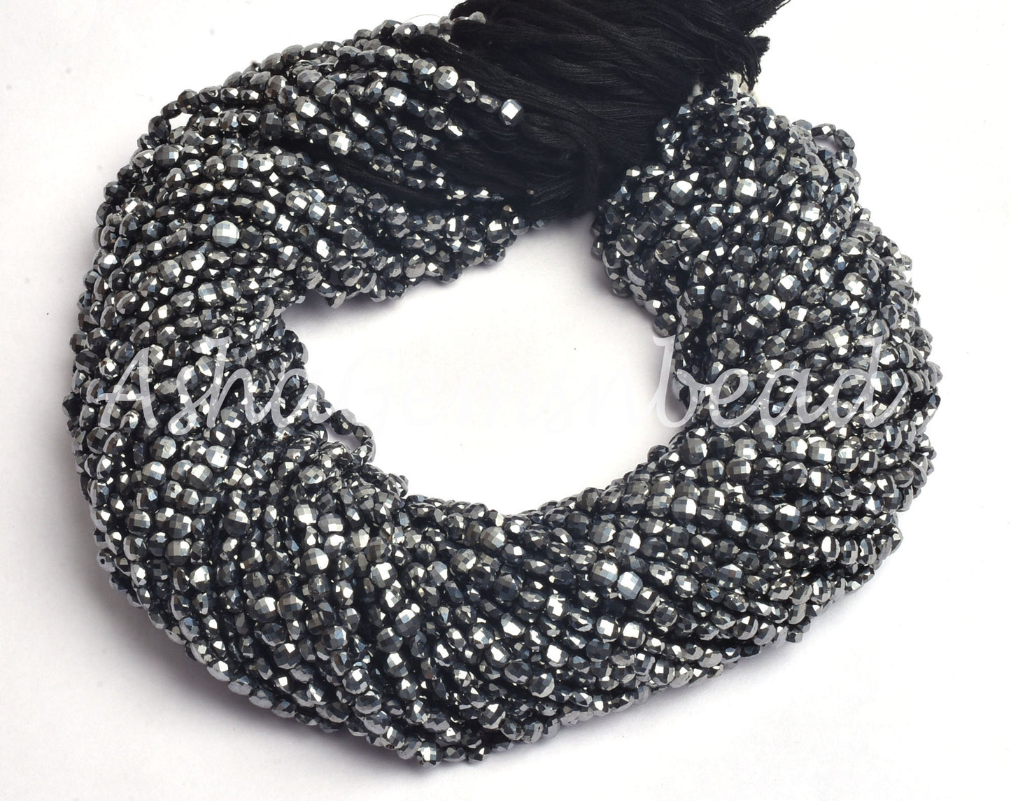 Beautiful Terra Hertz Faceted Coin Shape Beads,4 mm Silver Grey Black terahertz Briolette Gemstone Coin Tiny Beads Jewelry Making Craft SALE