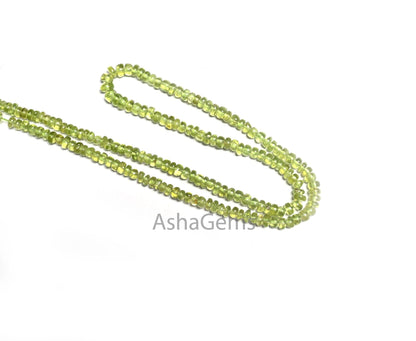 Natural Green Peridot Smooth Gemstone Loose Beads,8/16" Fine Peridot Plain Handmade Rondelle Shape Peridot Beads Jewelry Necklace Craft SALE (AG 12334)
