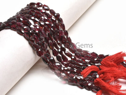 Natural Garnet Faceted nugget Uneven Shape Gemstone Beads, Fine Garnet Handmade Indian Cut Tumble Straight Drill Beads, Garnet Beads Jewelry