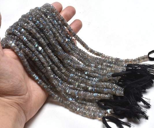 Beautiful Flashy Fire Labradorite Smooth Tyre Gemstone Beads,12" Natural Fire Black Rainbow Smooth Uneven Shape Tyre Handmade Beads Jewelry