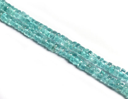 5 mm Fine Quality Blue apatite Smooth Tyre Shape Beads,16"Strand Sky Apatite Uneven Handmade Wheel Shape Apatite Gemstone Bead Jewelry Craft