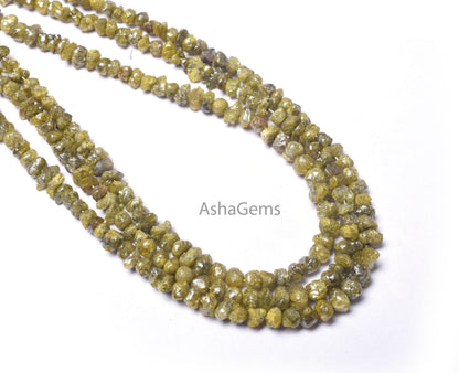Rough Diamond Uncut Chip beads, Natural Green-Yellow Diamond Uncut Beads, Genuine Raw Diamond beads, Wholesale diamond beads Jewelry Makings