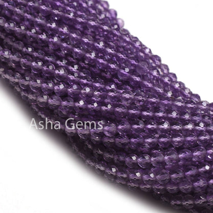 AAA Grade Pink Amethyst Faceted Gemstone Beads,2.7mm Natural Pink Amethyst Faceted Rondelle Shape Beads 13" Strand Amethyst Bead For Jewelry