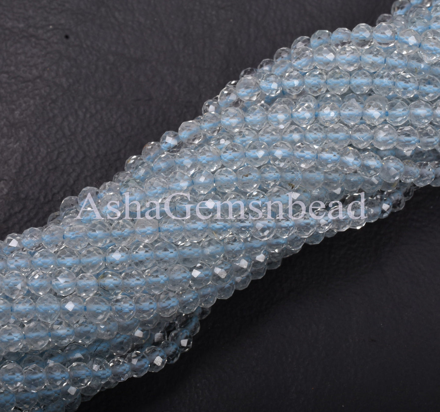 2.8 mm Real Topaz Micro Cut Faceted Rondelle Gemstone Beads, Natural Sky Blue Topaz Machine Cut Bead,AAA Blue Topaz Bead Jewelry Making SALE