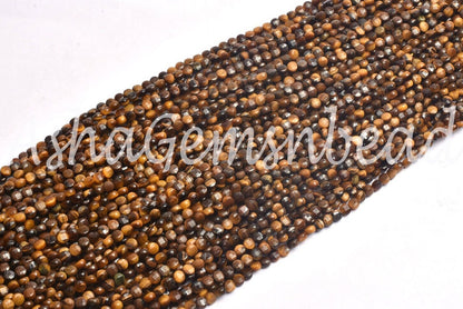 Fine AAA Quality Tiger Eye Tiny Coin faceted Gemstone Beads,4.50 mm Shaded Brown Tiger Machine Cut Coin Briolette Beads Jewelry making Craft