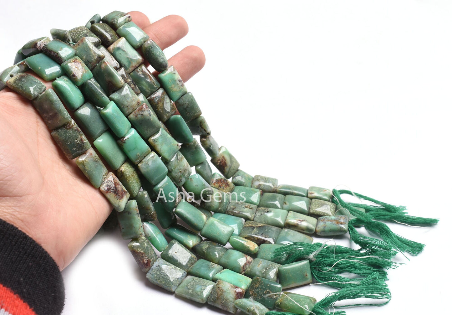 15" Strand Bio Green Chrysoprase Rectangle Handmade Beads, Natural Chrysoprase Fancy Chiclet Gemstone Beads, Chrysoprase Bead Jewelry Crafts