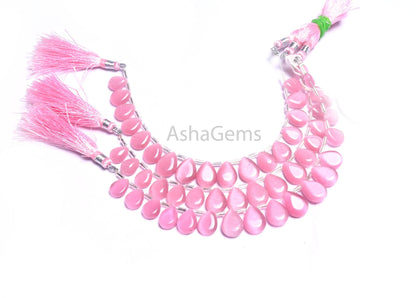 Beautiful Pink Monalisa Smooth Pears Shape Beads, Fine Monalisa Smooth Teardrop Handmade Side Drill Monalisa Beads Jewelry Making Craft SALE
