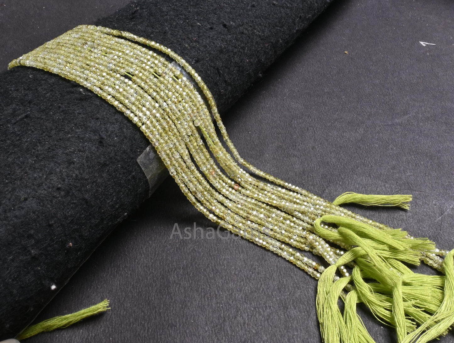 2.5mm Beautiful Light Green Zircon Micro Cut Faceted Rondelle Tiny Beads,13" AAA Prehnite Color Cubic Zirconia Machine Cut Bead Jewelry SALE