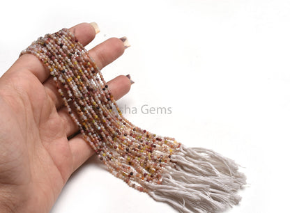 Beautiful Disco Moonstone Micro Cut Rondelle Beads,2.4 mm Natural Multi Color Moonstone Machine Cut Gemstone Faceted Beads,13"Moonstone Bead