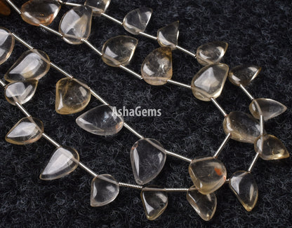 Citrine Quartz Smooth Fancy Shape Gemstone Beads,7" Strand Citrine Plain Mango Shape Beads, Citrine Loose Beads For Jewelry Handicraft SALE