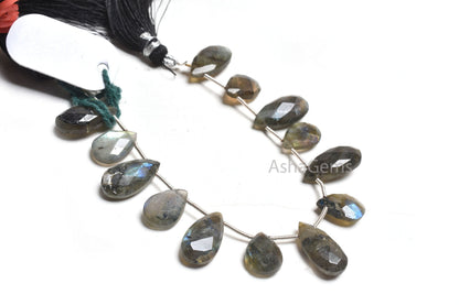 Multi Blue Fire Labradorite Fancy Long Pear Faceted beads,9-18 mm labradorite bead, Natural Flash Black rainbow Briolette Gemstone Bead SALE