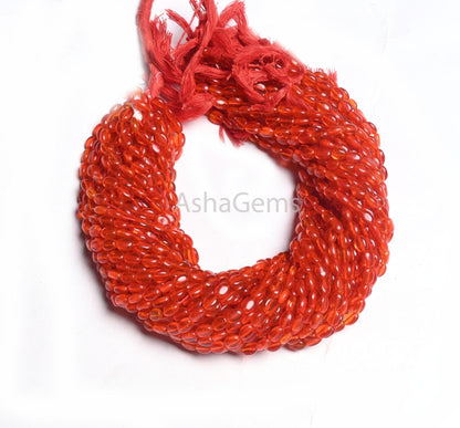 Beautiful Orange Carnelian Color Hydro Smooth Oval Shape Beads,13" Bright Tiger Orange Hydro Plain Handmade Oval Loose Beads Jewelry Crafts