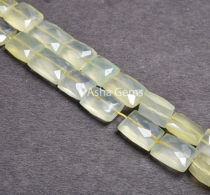 Beautiful Chalcedony Faceted Rectangle Gemstone Beads,11-16 mm Shaded Yellow Chalcedony Fancy Chiclet Straight Drill Handmade Beads Jewelry