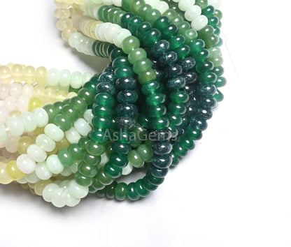AAA Quality Mix Quartz Smooth Rondelle Beads,8 mm Shaded Army Green Multi Color Gemstone Roundelle Jade Quartz Beads Jewelry Craft Necklace (AG 12309 )