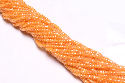 Amazing Dark Yellow Zircon Micro Cut faceted Beads,2.6 mm AAA Cubic Zirconia Rondelle machine Cut Gemstone Tiny Zircon Beads Jewelry Crafts
