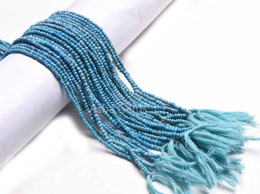 Blue Turquoise Howlite Indian Cut Faceted Beads,13.5" Strand Turquoise Faceted Rondelle Gemstone Beads, Howlite Turquoise Bead Jewelry Sale