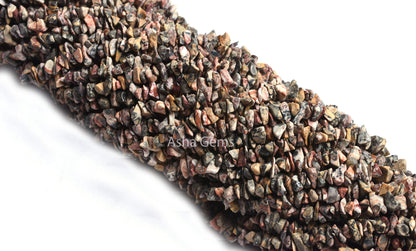 Natural Leopard Jasper Uncut Chips Gemstone Beads, 17, 34" Strand Jasper Smooth Raw Rough Nugget Beads, Fine Quality Jasper Uncut Chips SALE