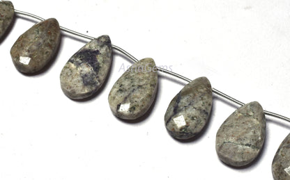 12 Piece strand Grey Jasper Teardrop Beads,12x21-14x25 mm Shaded Grey Jasper Faceted Pear Briolette gemstone beads,8' strand Jasper beads