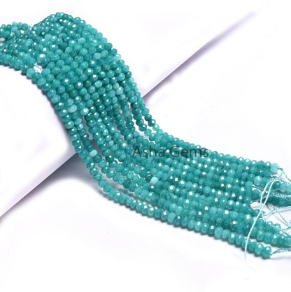 14"Strand Pine Blue Green Jade faceted Rondelle Shape Beads,4.5mm Fine Jade Quartz machine cut Gemstone Loose Bead Jewelry Making Craft SALE