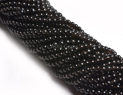 16" Strand Beautiful Smoky Quartz Smooth Round Ball Beads, AAA Smoky Beads, Natural Black Smoky Plain Round Gemstone Bead Jewelry Craft SALE