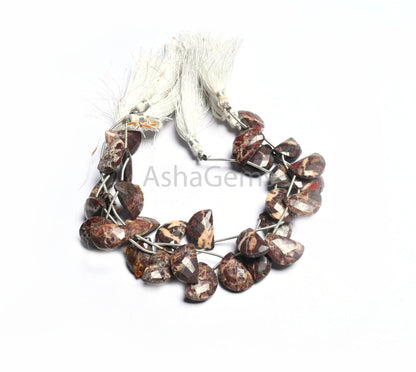 Beautiful Coconut Jasper Faceted Briolette Beads,12-18 mm Jasper Fancy D Shape Beads, Jasper Side Drill Beads For Jewelry Making Craft SALE