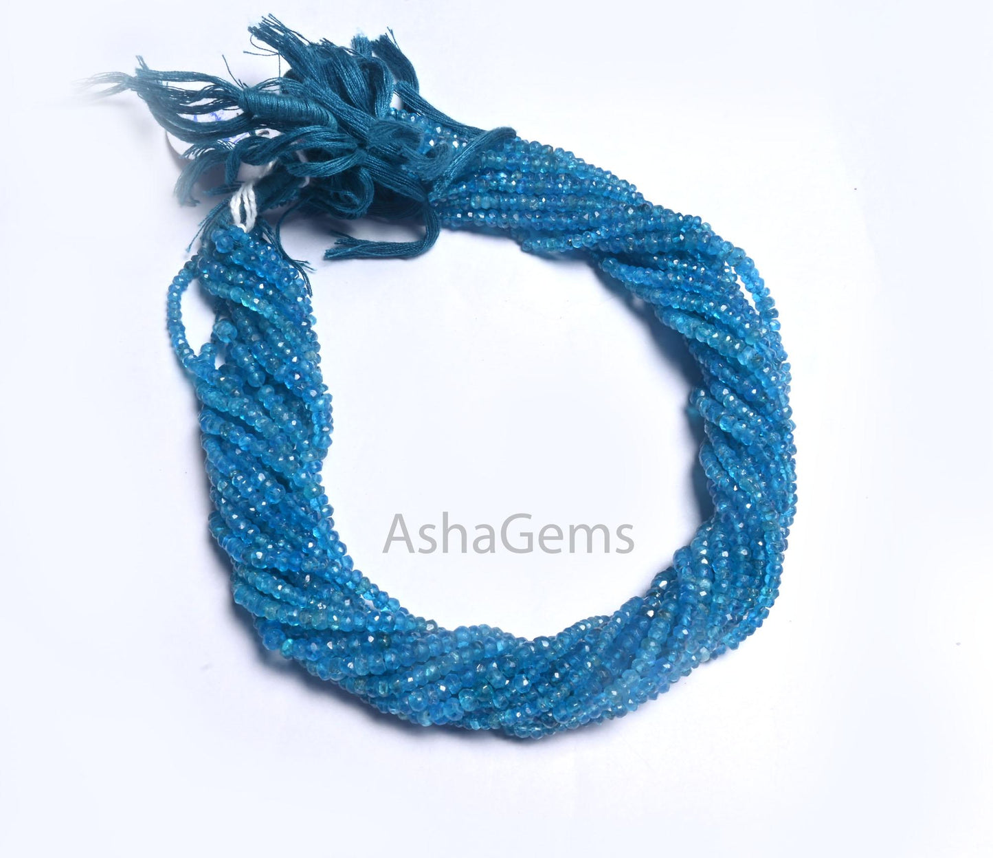 Beautiful Neon apatite Indian machine Cut Gemstone Beads, Fine Quality Neon Blue Apatite Faceted Rondelle Natural Apatite Bead Jewelry Craft