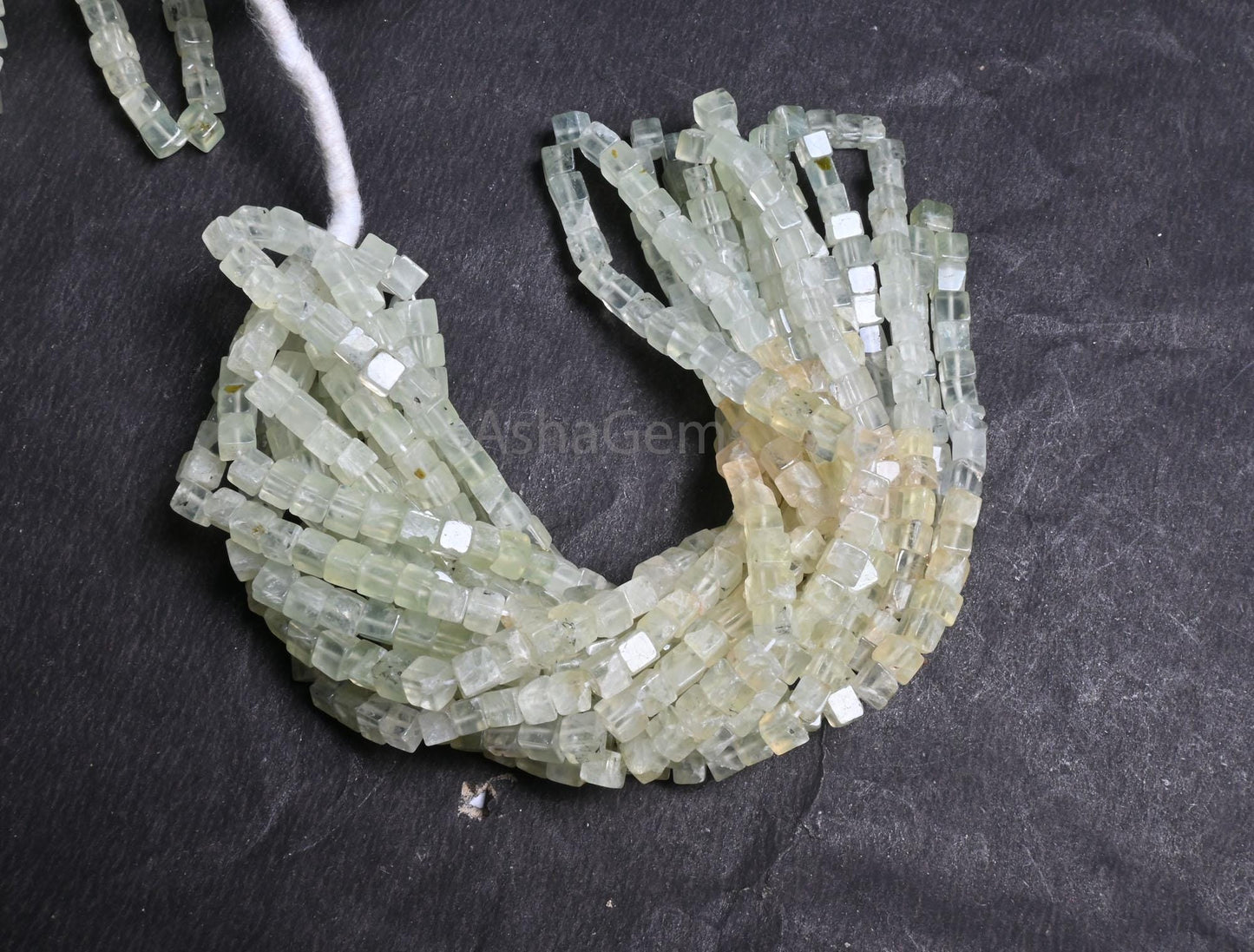 Natural Prehnite Smooth cube Box Shape handmade Tiny Beads, Beautiful Shaded Green Prehnite 3D cube Box Gemstone Bead For Jewelry Craft SALE