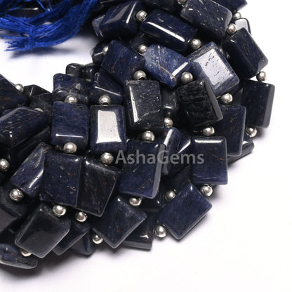 Beautiful Blue Quartz Fancy Rectangle Shape Handmade Beads,9" Quartz Smooth Chicklet Straight Drill Gemstone Loose Bead Jewelry making Craft