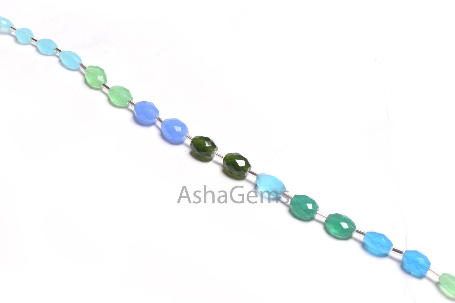 Beautiful Multi Color Quartz Hydro fancy Puff Oval Checker Cut Beads,6x8-8x11 mm Disco Blue Green Hydro Oval Briolette Faceted Beads Jewelry