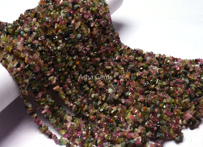 Natural Multi Tourmaline Uncut Chips Beads,34" Strand Disco Tourmaline Smooth Raw Rough Bead Fine Quality Tourmaline Bead Jewelry Craft SALE