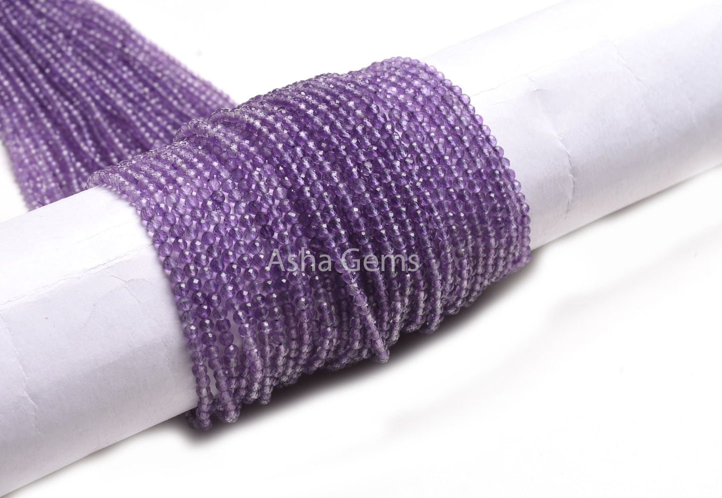 3.2 mm Purple Amethyst Micro Cut Gemstone Beads, AAA Amethyst beads, Natural African Amethyst Machine Cut Rondelle Beads Jewelry Craft SALE