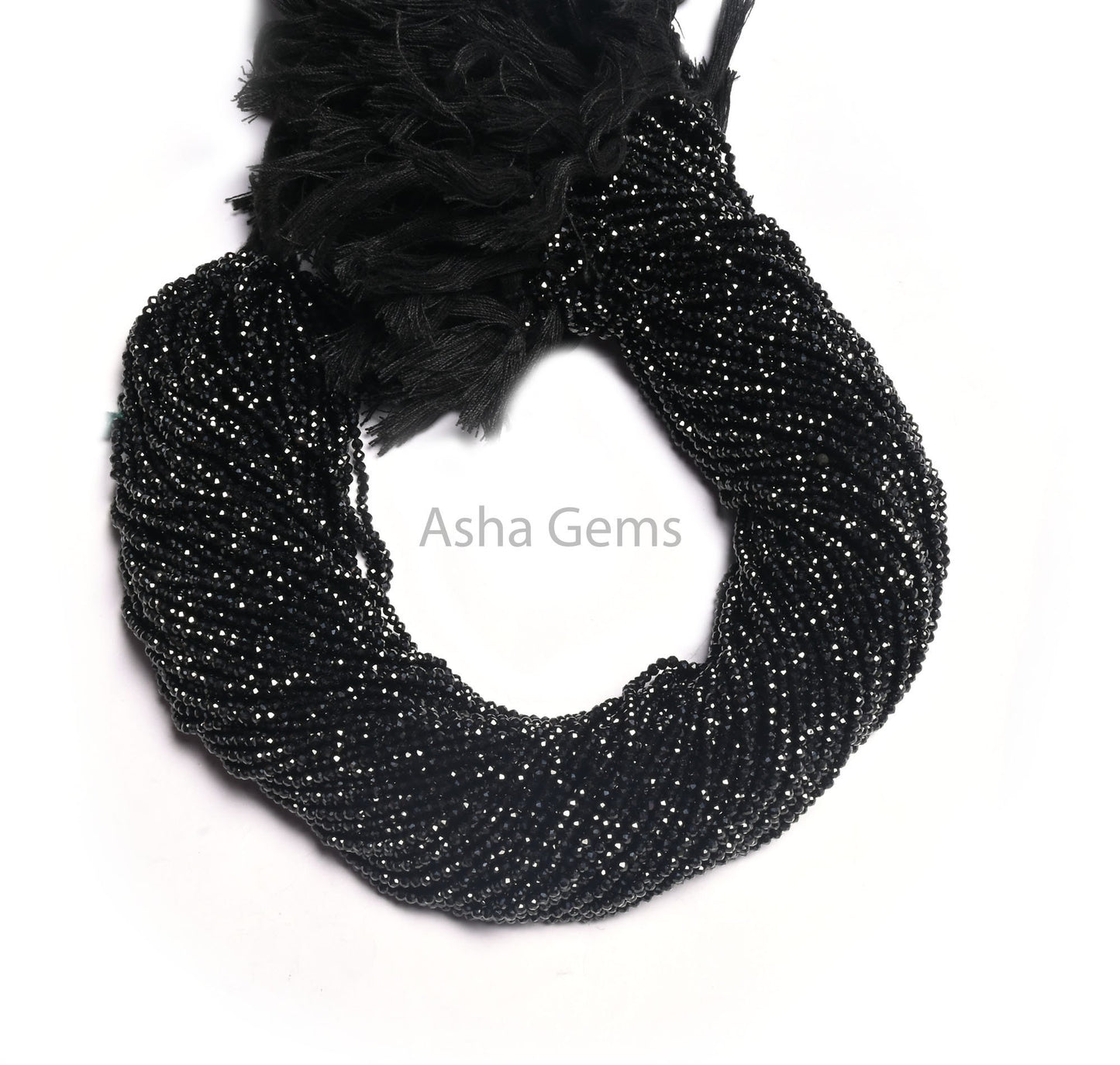 13" Beautiful Natural Black Spinel Micro Cut Rondelle Faceted Gemstone Beads 2 mm AAA Quality Faceted Beads Jewelry Making Spinel Bead Tiny (AG 15172 c)