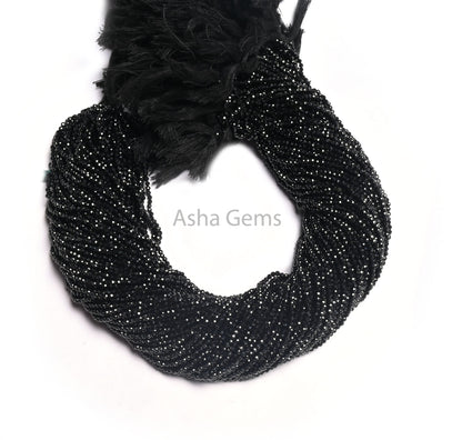 13" Beautiful Natural Black Spinel Micro Cut Rondelle Faceted Gemstone Beads 2 mm AAA Quality Faceted Beads Jewelry Making Spinel Bead Tiny (AG 15172 c)