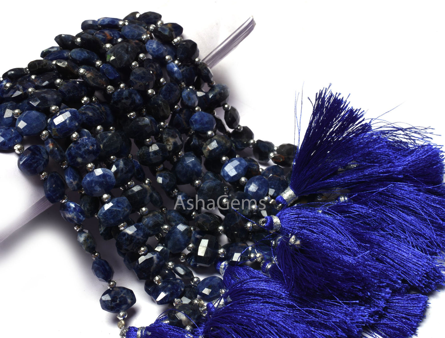 Beautiful AAA Sodalite Faceted Fancy Oval Shape Beads,8.5-12mm Natural Blue Sodalite Step Cut Oval T Drill Gemstone Bead 8" Sodalite Jewelry