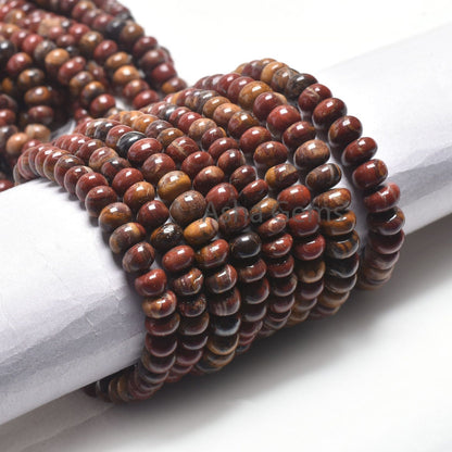 Fine Picture Jasper Smooth Rondelle Shape Beads,13" Strand Natural Jasper Plain Handmade Roundelle Gestone Loose Beads, Jasper Beads Jewelry