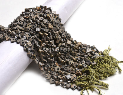 Beautiful Dalmatian Jasper Fancy Kite Shape Beads,6.5-7 mm Natural Dalmatian Stone Smooth Square Gemstone Bead, Dalmatian Bead Jewelry SALE