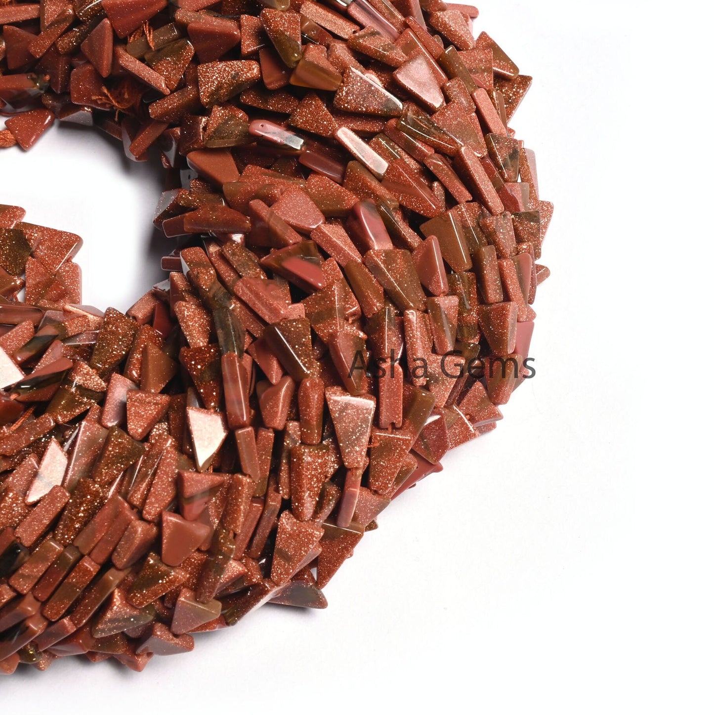 Beautiful Brown Sunstone Smooth Triangle Shape Beads,12" Sunstone Fancy Long Trillion Straight Drill Gemstone Handmade Beads Jewelry Crafts
