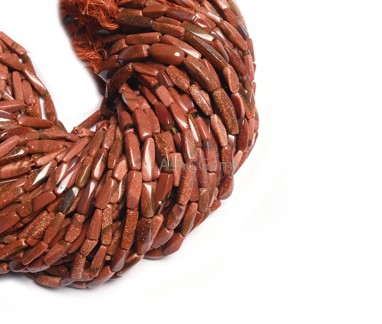 Beautiful Brown Sunstone Rectangle smooth Beads,12" Sunstone Twisted Fancy Long Rectangle Handmade Straight Drill Bead Jewelry making Crafts